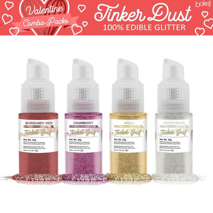 Valentine's Day Collection Tinker Dust Edible Glitter Pump Combo Pack B (4 PC SET) | Bakell