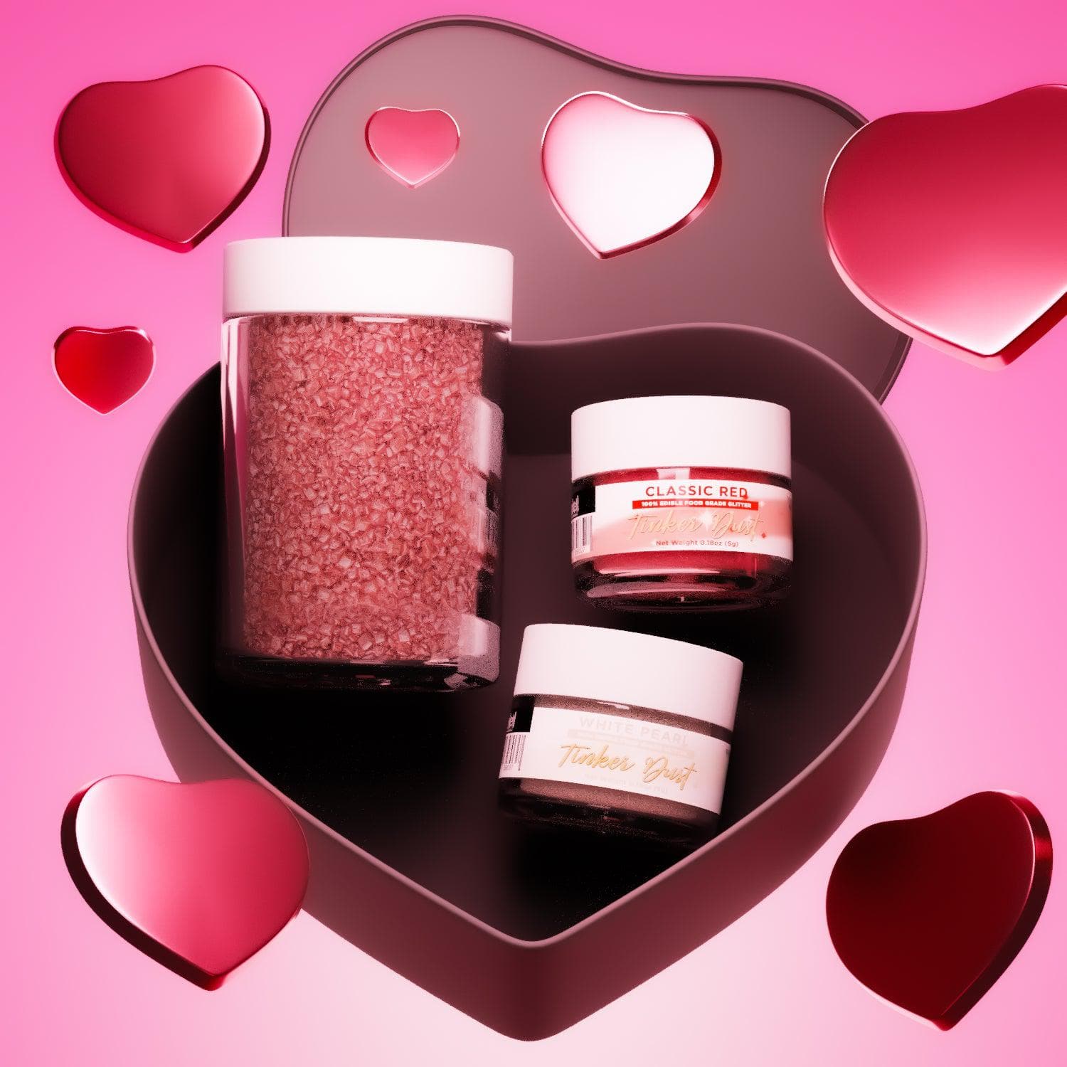 Valentine's Day Collection Tinker Dust + Red Pearl Sugar Sand + Heart Gift Set-Valentine's Day_Gift Set-bakell