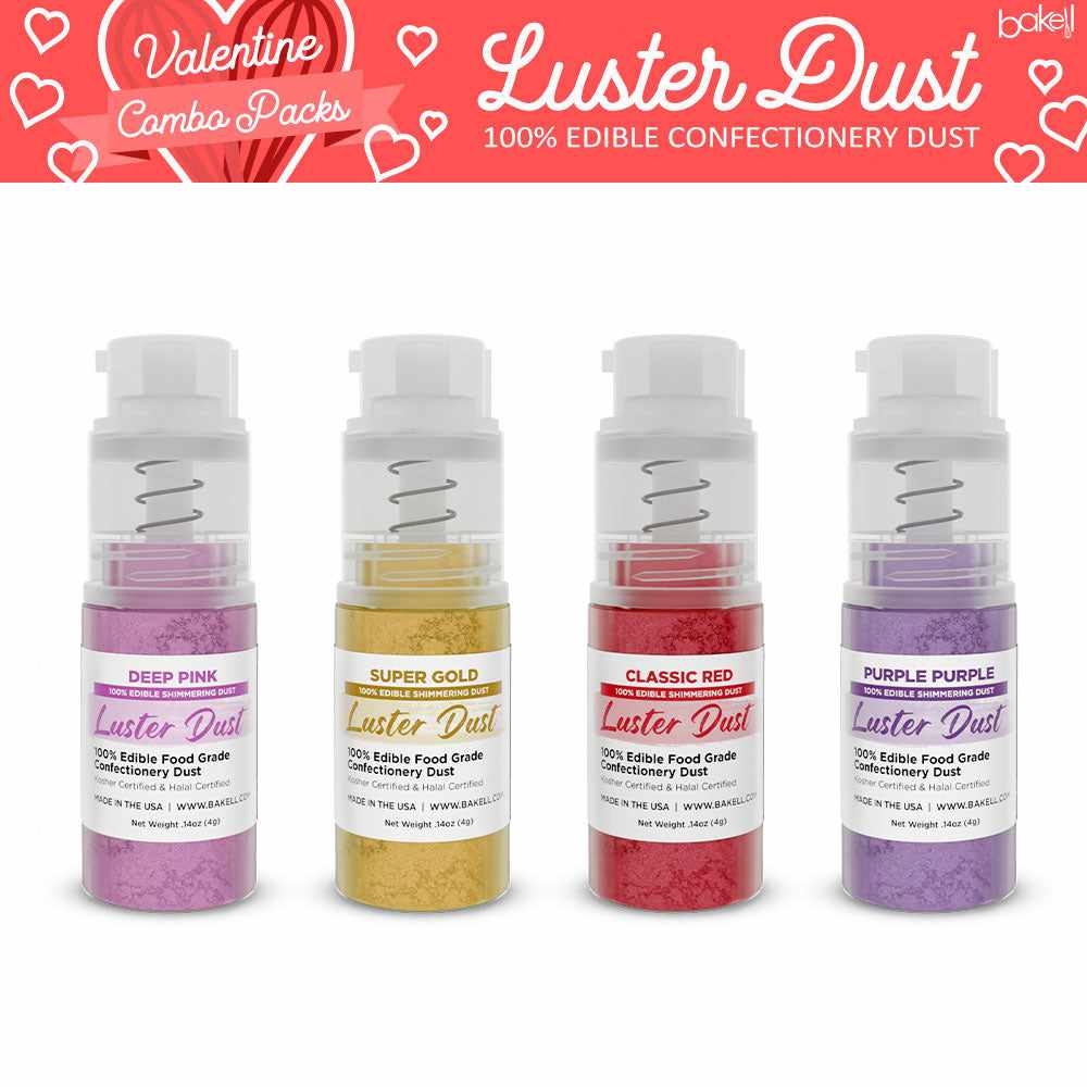 Valentine's Day Luster Dust Mini Pump Everlasting Devotion Combo (4 PC SET)-Luster Dust_Combo Pack-bakell