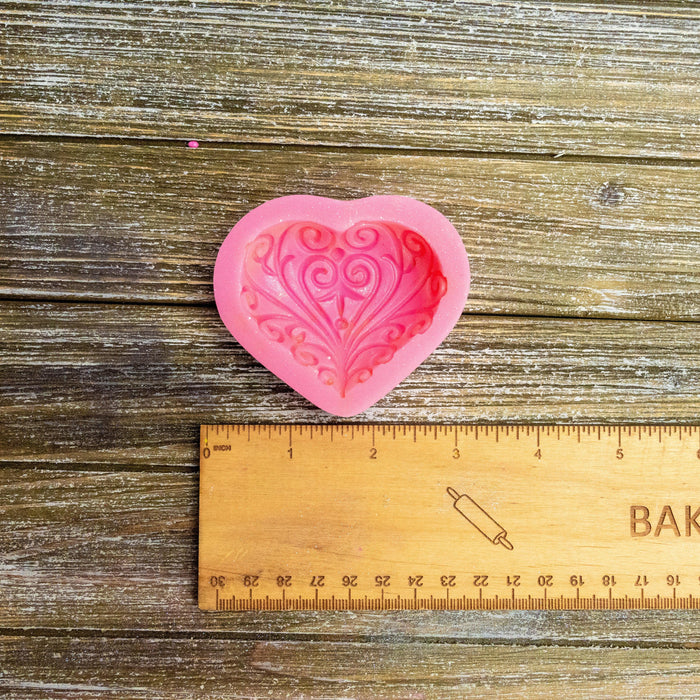 Victorian Heart Silicone Mold - Bakell.com