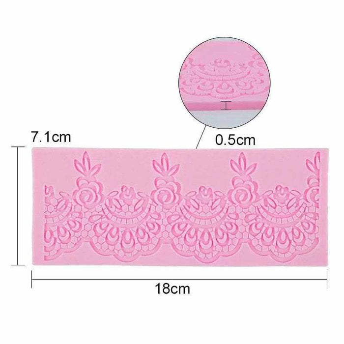 Victorian Lace Mat Silicone Mold | 7x3 inches-Silicone Molds-bakell