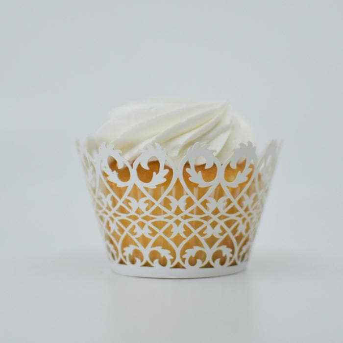 Victorian White Lace Cupcake Wrappers & Liners  | Bakell® Baking Products