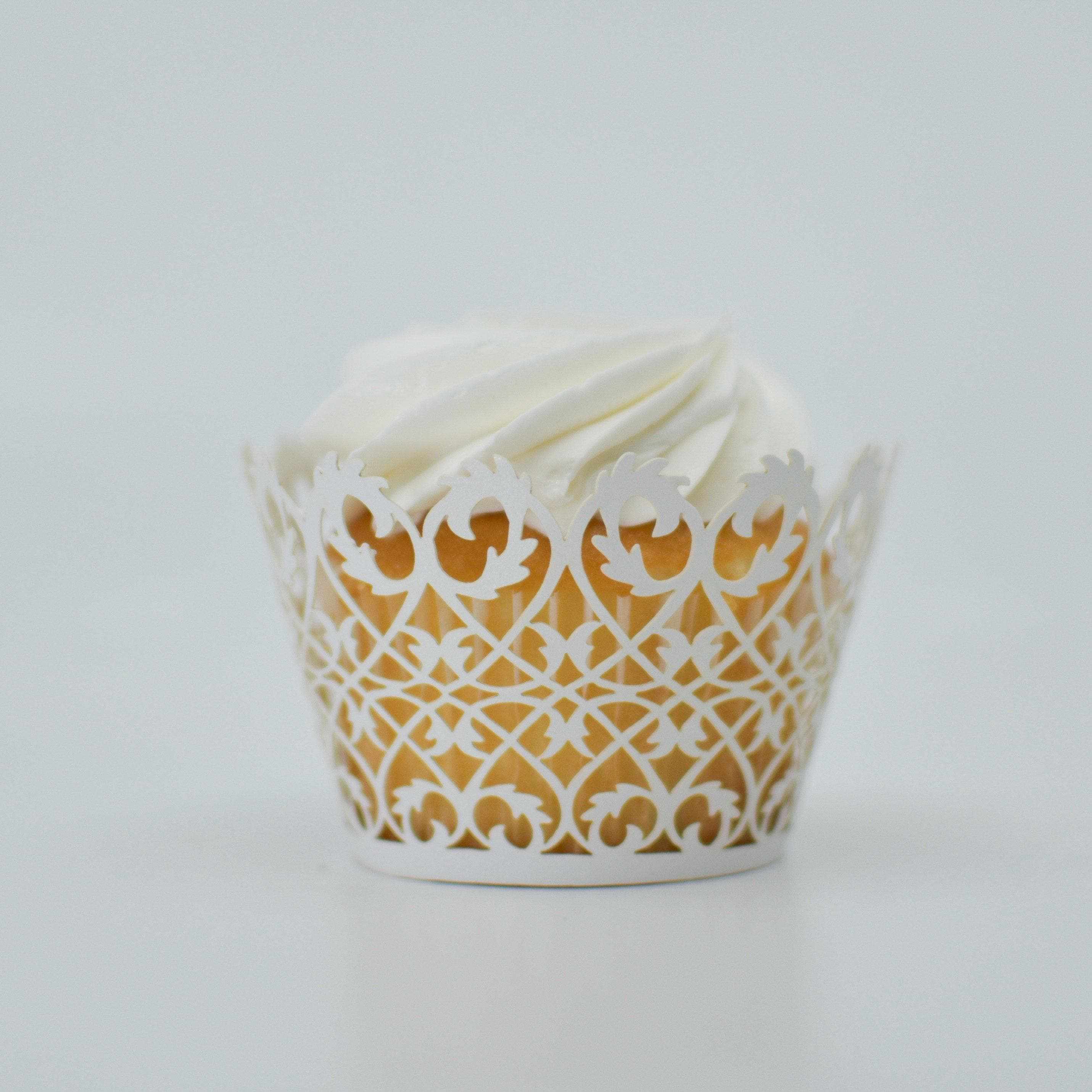 White Lace Cupcake Wrappers | Bakell.com