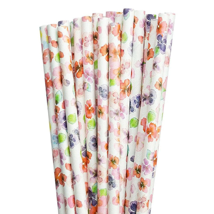 Watercolor Floral Print Cake Pop Party Straws | Bulk Sizes-Cake Pop Straws_Bulk-bakell