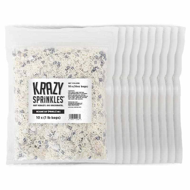 White & Grey Sprinkles Mix by Krazy Sprinkles  | Bakell