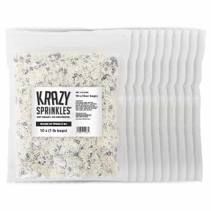 White & Grey Sprinkles Mix by Krazy Sprinkles  | Bakell