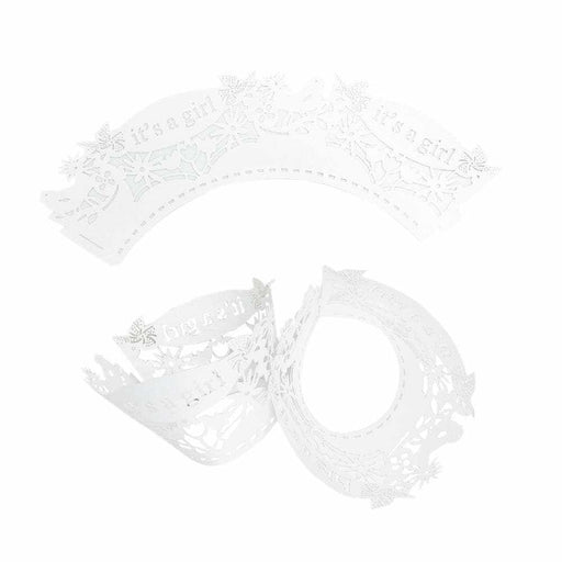 Bulk White Baby Shower Cupcake Wrappers & Liners | Bakell.com