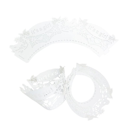 White Baby Shower Cupcake Wrappers & Liners | Bakell.com