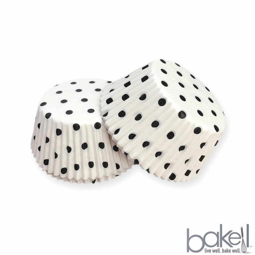 White & Black Polka Dot Wrappers & Liners | Bakell.com