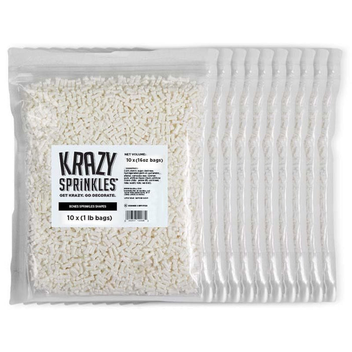 White Bones Shapes | Bulk Size Krazy Sprinkles | Bakell