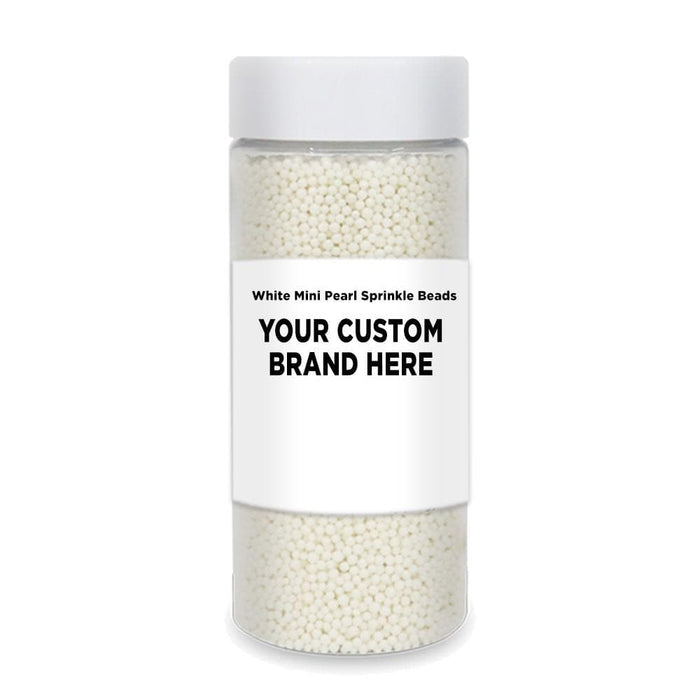 White Mini Pearl Sprinkle Beads | Private Label (48 units per/case) | Bakell