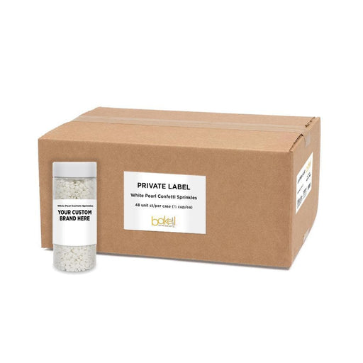 White Pearl Confetti Sprinkles | Private Label (48 units per/case) | Bakell