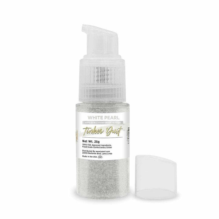 WHITE Edible Glitter dust, SPRAY 10 grams, Glossy dust , Food grade, shimmer