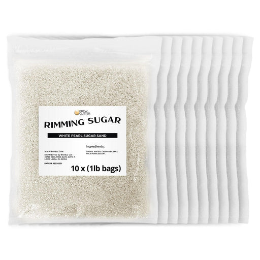 Bulk White Pearl Rimming Sugar | 10 bags White Rims | Bakell 