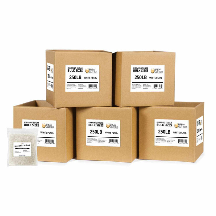 Bulk White Pearl Rimming Sugar | 10 bags White Rims | Bakell 