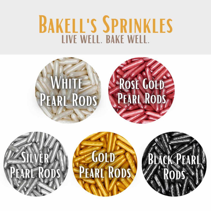 White Pearl Rods Edible Sprinkles | Krazy Sprinkles | Bakell