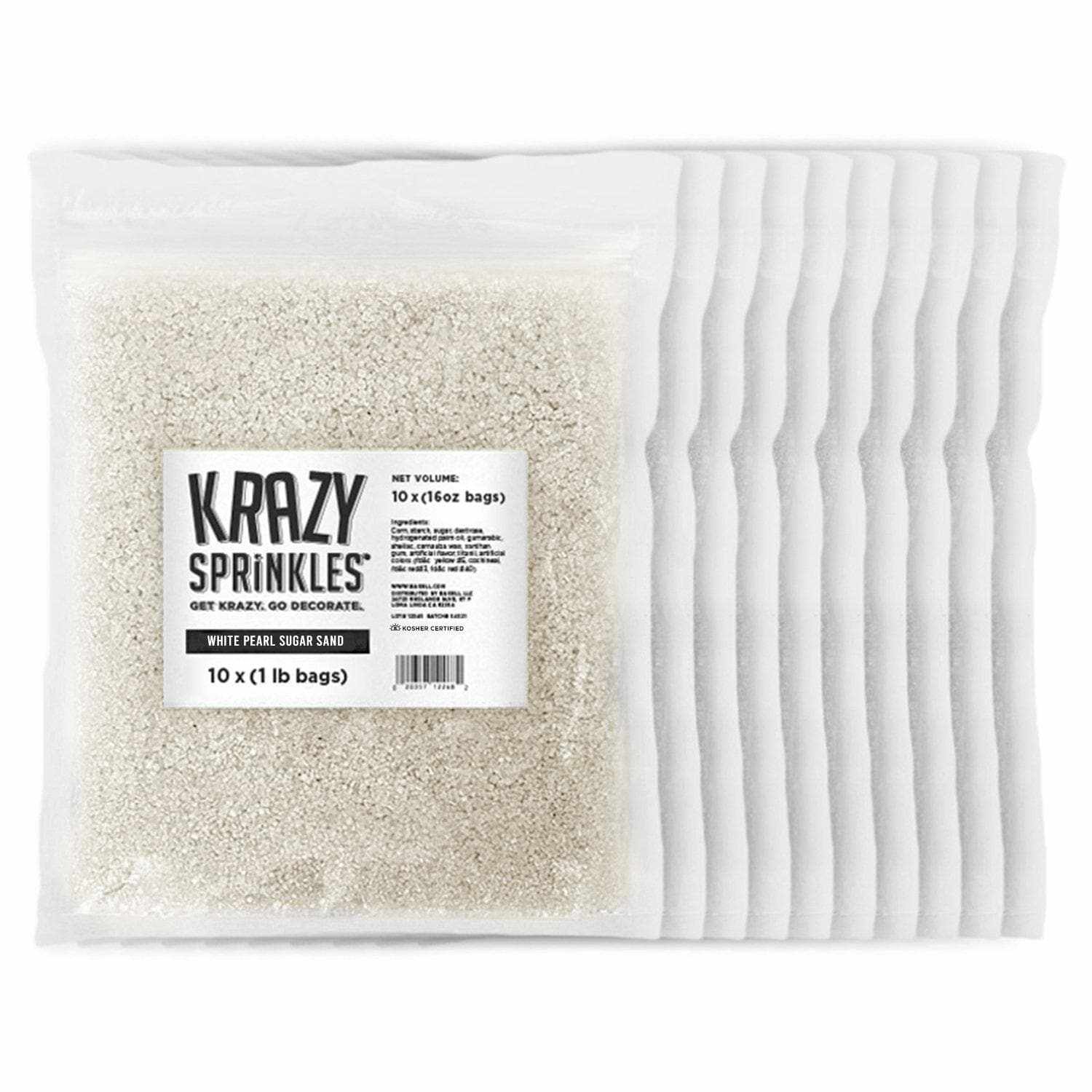 White Pearl Sugar Sand Sprinkles | Krazy Sprinkles | Bakell