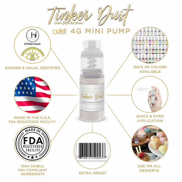 Purchase White Pearl Tinker Dust Glitter 4g Spray Pump | Discounted!