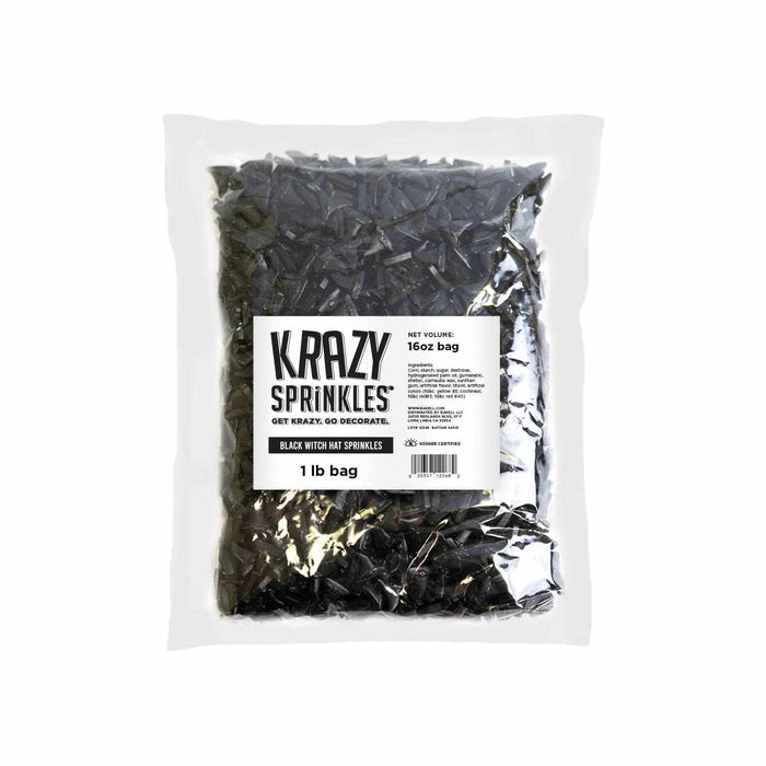 Black Witch Hat Shaped Sprinkles by Krazy Sprinkles  | Bakell