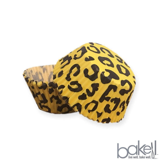 Yellow & Black Leopard Print Cupcake Wrappers & Liners | Bakell.com