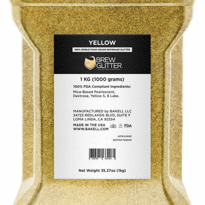 Yellow Brew Glitter®, Bulk Size | Beverage & Beer Glitters from Bakell