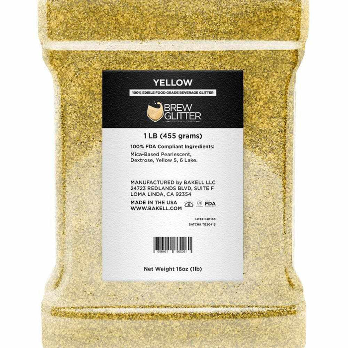 Yellow Brew Glitter®, Bulk Size | Beverage & Beer Glitters from Bakell