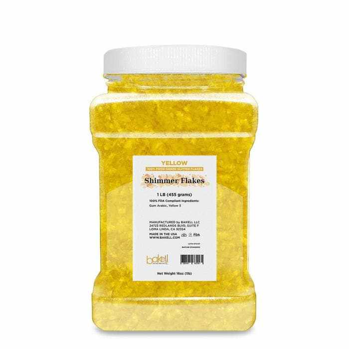 Yellow Edible Shimmer Flakes, Bulk | #1 Site for 100% Edible Glitter 