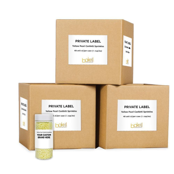 Yellow Pearl Confetti Sprinkles | Private Label (48 units per/case) | Bakell